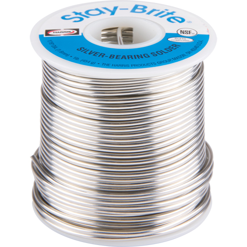 Stay-Brite&reg; Solders, Lead-Free, 96% Tin 4% Silver, Solid Core, 0.0625" Dia. Trail Hammer and Bolt