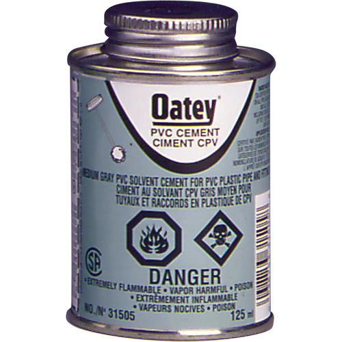 Ciment de PVC d'usage moyen, 473 ml, Canette &agrave; dessus brosse, Gris Trail Hammer and Bolt