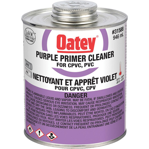 Purple Primer/Cleaner, 946 ml, Brush Top Can Trail Hammer and Bolt
