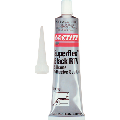 Superflex RTV Silicone Adhesive Sealant, Tube, Black Trail Hammer and Bolt