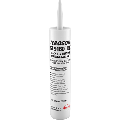 Teroson&reg; SI 9160 Silicone Sealant, Cartridge, Black Trail Hammer and Bolt