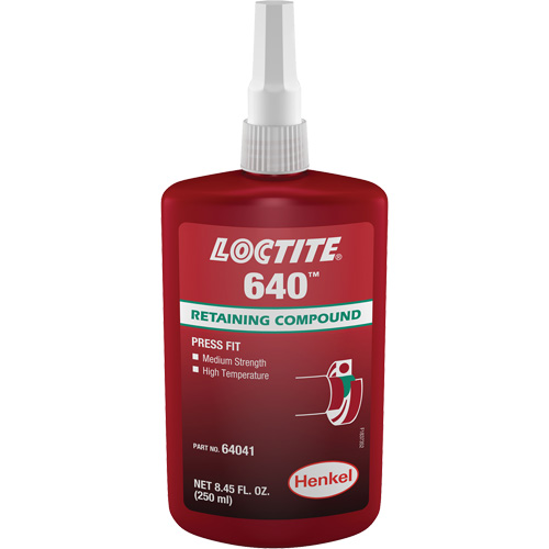 Compos&eacute; de retenue Loctite 640, 250 ml, Bouteille, Vert Trail Hammer and Bolt