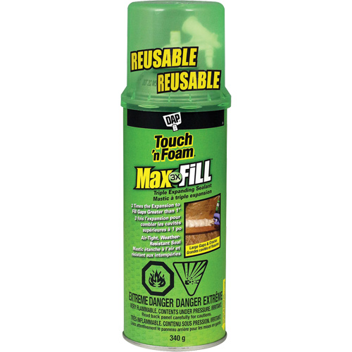 Scellant &agrave; triple expansion Touch 'n Foam Max Fill, 340 g, Canette a&eacute;rosol, Cr&egrave;me Trail Hammer and Bolt