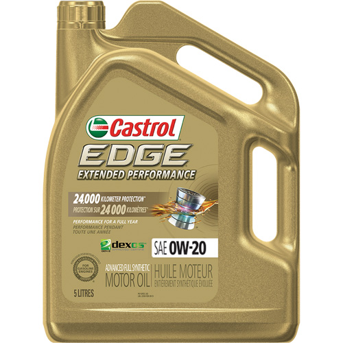 Huile pour moteur performance prolong&eacute;e 0W-20 Edge, 5 L, Cruche Trail Hammer and Bolt
