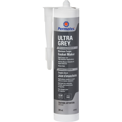 Ultra Grey&reg; Rigid High-Torque RTV Silicone Gasket Maker, Cartridge, Grey Trail Hammer and Bolt