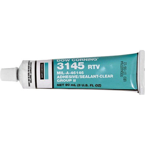 Scellant adh&eacute;sif &agrave; la silicone Dowsil RTV 3145 MIL-A-46146, Tube, Transparent Trail Hammer and Bolt