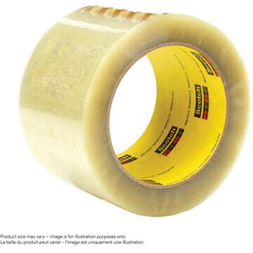 Scotch&reg; Box Sealing Tape 355, Hot Melt Adhesive, 3.15 mils, 36 mm (1-1/2") x 50 m (164') Trail Hammer and Bolt
