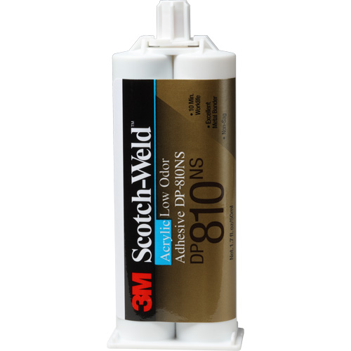 Adh&eacute;sif acrylique &agrave; faible odeur Scotch-Weld, Deux composants, Cartouche double, 1,7 oz, Blanc Trail Hammer and Bolt