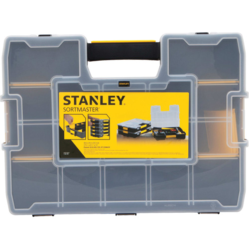 Organisateur empilable pour petites pi&egrave;ces SortMaster, 17-3/8" la x 13" p x 3-1/2" h, Noir Trail Hammer and Bolt
