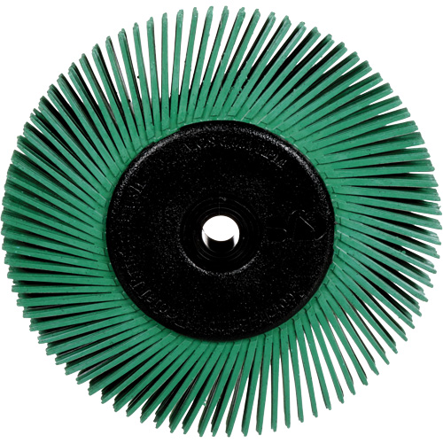 Brosses radiales bristle pour meuleuses d'&eacute;tabli, Grain 50X, 6" dia. Trail Hammer and Bolt
