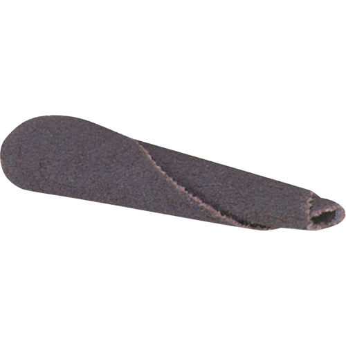 Cartouche de bande abrasive conique ALO, 320 Grain, 3/16" dia., Oxyde d'aluminium, 1" lo, 1/8" Dimension de l'arbre Trail Hammer and Bolt