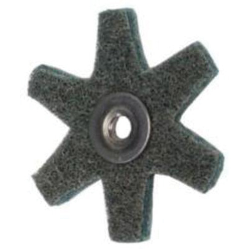 Disque abrasif en forme d'&eacute;toile pour pr&eacute;paration de surface Abrasotex , 2" dia., Grain Tr&egrave;s fin, Oxyde d'aluminium Trail Hammer and Bolt