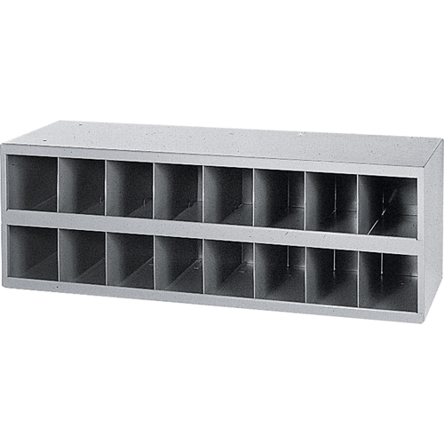 Steel Storage Bin Cabinet, 33-3/4" W x 12" D x 11-1/2" H, Grey Trail Hammer and Bolt