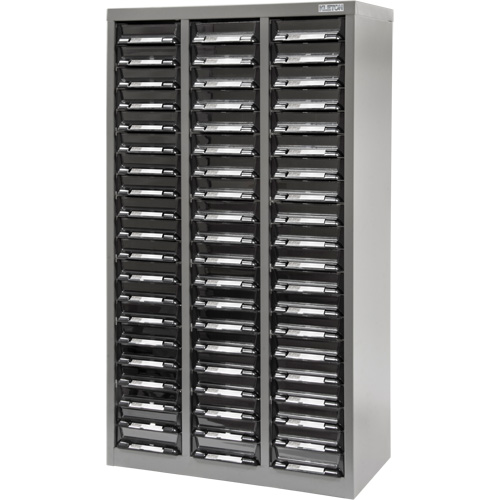 Casiers pour pi&egrave;ces KPC-300, Acier galvanis&eacute;, 60 tiroirs, 21-3/10" x 10-2/5" x 36-9/10", Gris Trail Hammer and Bolt