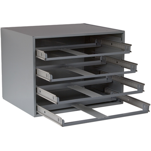 Casiers pour boîtes &agrave; compartiments, Acier, 4 compartiments, 20" la x 15-3/4" p, 15" h, Gris Trail Hammer and Bolt
