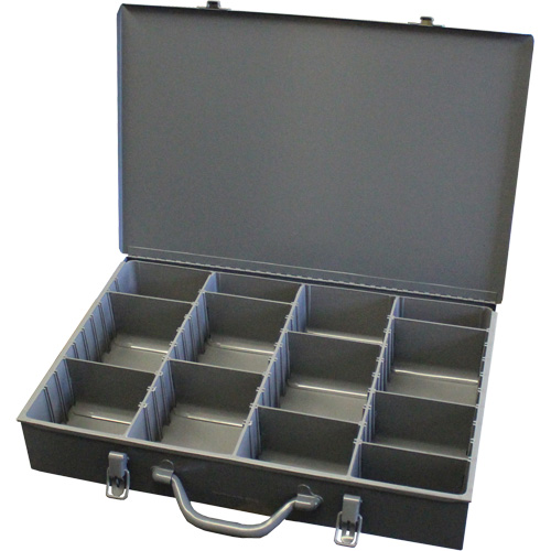 Boîtes &agrave; compartiments ajustables, Acier, Variable compartiments, 13-3/8" la x 9-1/4" p, 2" h, Gris Trail Hammer and Bolt