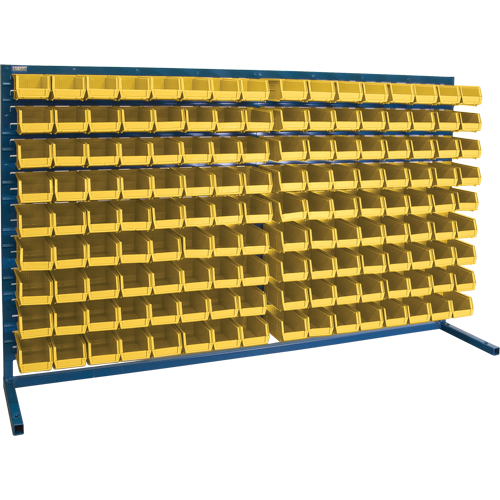 Rayonnage &agrave; persienne avec bacs, 144 bacs, 72" la x 15" p x 40" h Trail Hammer and Bolt