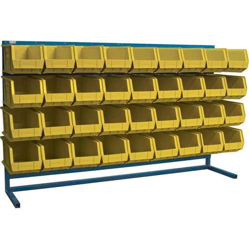 Rayonnage &agrave; persienne avec bacs, 36 bacs, 72" la x 15" p x 40" h Trail Hammer and Bolt