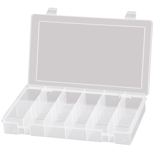 Boîtes &agrave; compartiments compactes en polypropyl&egrave;ne, 11" la x 6-3/4" p x 1-3/4" h, 12 compartiments Trail Hammer and Bolt