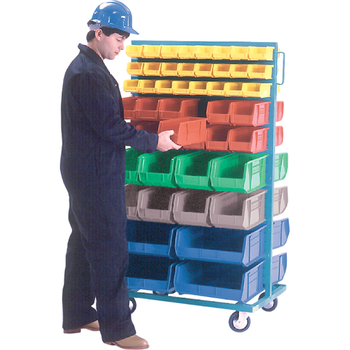 Mobile Bin Racks - Double Sided, 0 Bins, 36" W x 24" D x 67-1/2" H Trail Hammer and Bolt