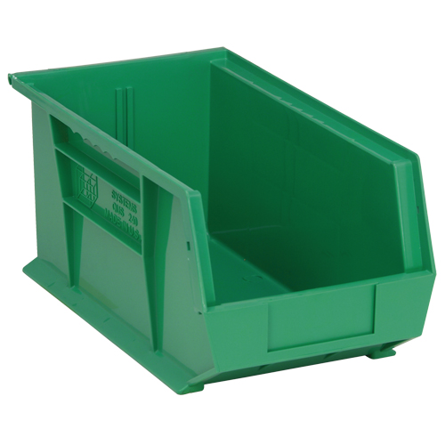 Bacs ultra empilable & suspendable, 8-1/4" la, 7" h x 14-3/4" p, Vert Trail Hammer and Bolt