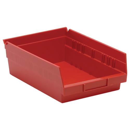 Shelf Bins, 8-3/8" W x 4" H x 11-5/8" D, Red, 30 lbs. Capacity Trail Hammer and Bolt