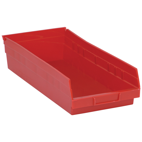 Bacs de rangement pour tablettes, 8-3/8" la x 4" H x 17-7/8" p, Rouge, Capacit&eacute; 40 lb Trail Hammer and Bolt