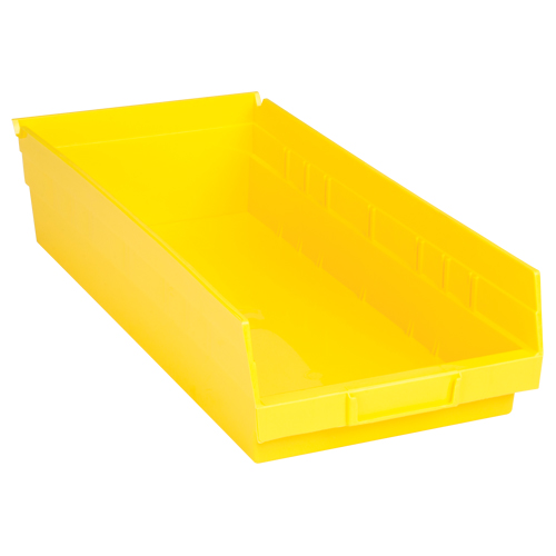 Bacs de rangement pour tablettes, 8-3/8" la x 4" H x 17-7/8" p, Jaune, Capacit&eacute; 40 lb Trail Hammer and Bolt