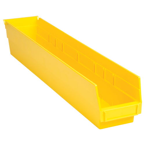 Bacs de rangement pour tablettes, 4-1/8" la x 4" H x 23-5/8" p, Jaune, Capacit&eacute; 50 lb Trail Hammer and Bolt