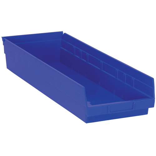 Bacs de rangement pour tablettes, 8-3/8" la x 4" H x 23-5/8" p, Bleu, Capacit&eacute; 50 lb Trail Hammer and Bolt