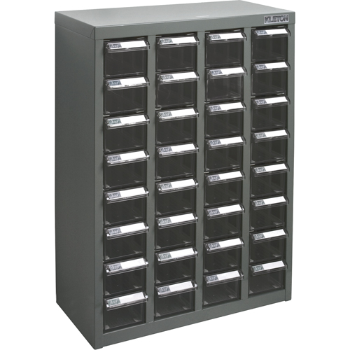Casiers pour pi&egrave;ces KPC-500, Acier galvanis&eacute;, 32 tiroirs, 18-1/10" x 8-7/10" x 25-3/5", Gris Trail Hammer and Bolt