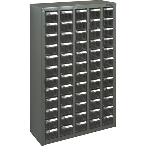 Casiers pour pi&egrave;ces KPC-500, Acier galvanis&eacute;, 60 tiroirs, 22-3/5" x 8-7/10" x 36-9/10", Gris Trail Hammer and Bolt