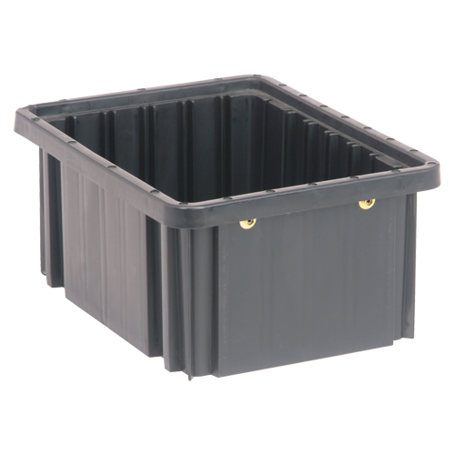Conductive Dividable Grid Containers, Polypropylene, 8-1/4" W x 10-7/8" D x 5" H, Black Trail Hammer and Bolt