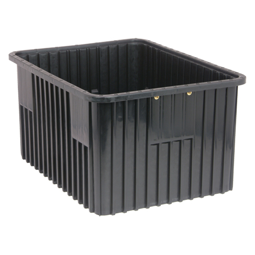 Conductive Dividable Grid Containers, Polypropylene, 17-1/2" W x 22-1/2" D x 8" H, Black Trail Hammer and Bolt
