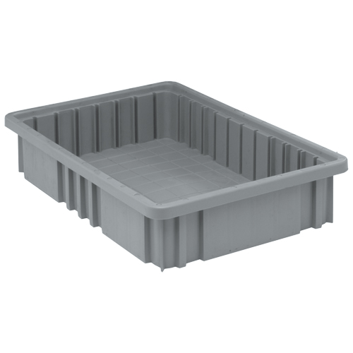 Divider Box&reg; Containers, Plastic, 16.5" W x 10.9" D x 3.5" H, Grey Trail Hammer and Bolt