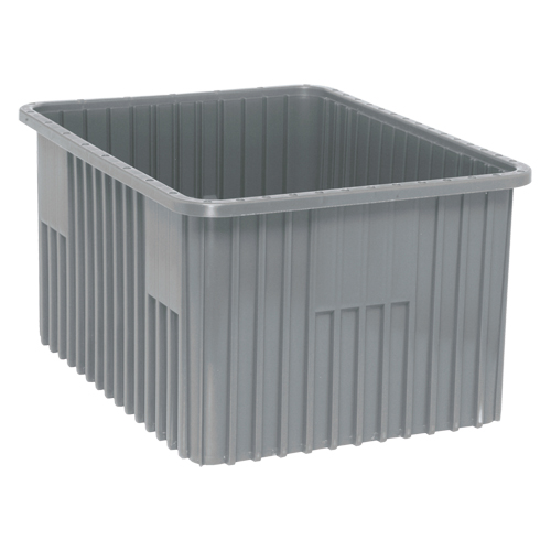 Divider Box&reg; Containers, Plastic, 22.5" W x 17.5" D x 12" H, Grey Trail Hammer and Bolt