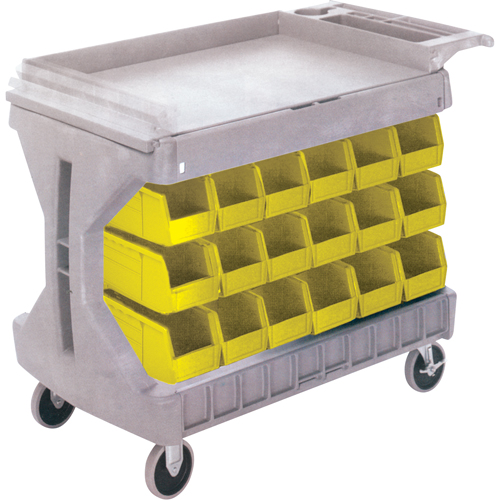Pro Cart With Yellow Bins, Double-sided, 36 bins, 45-5/18" W x 24" D x 34-3/4" H Trail Hammer and Bolt