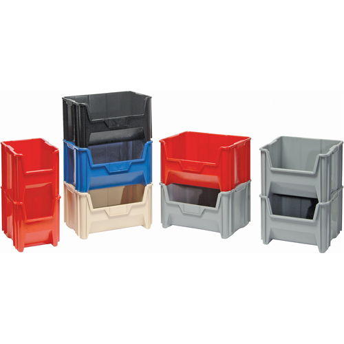 Giant Stacking Containers, 16.5" W x 17.5" D x 12.5" H, Grey Trail Hammer and Bolt