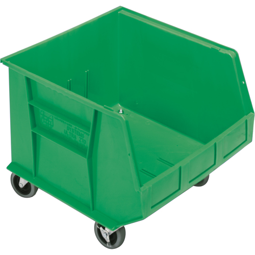 Mobile Bin, 14" H x 16-1/2" W x 18" D, 75 lbs. Capacity, Green Trail Hammer and Bolt