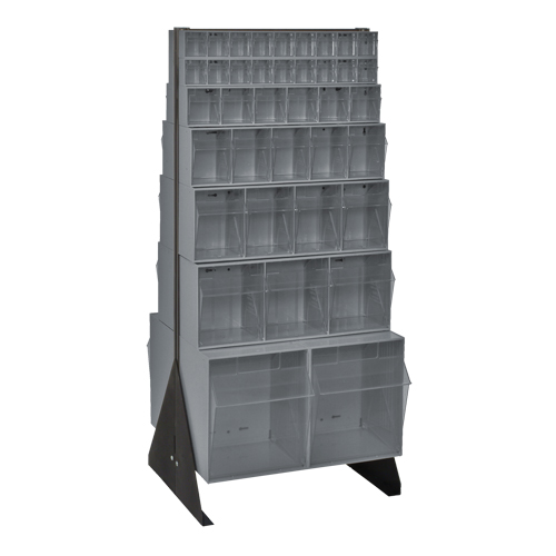 Tip-Out Bins Stand, 23-5/8" W x 16" D x 52" H, 76 Drawers Trail Hammer and Bolt