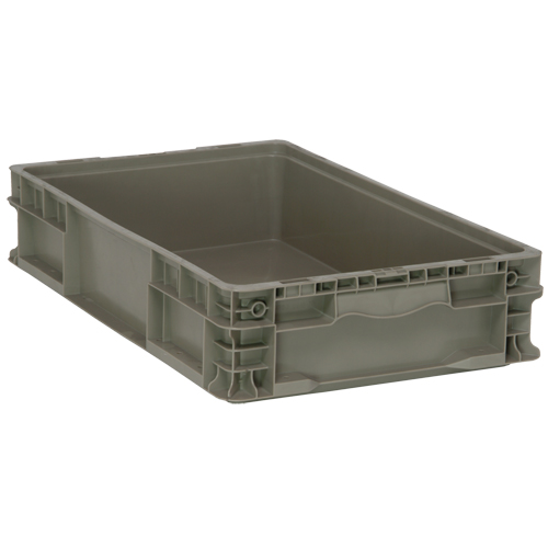 Collapsible Stacking Container, 15" W x 24" D x 5" H, Grey Trail Hammer and Bolt
