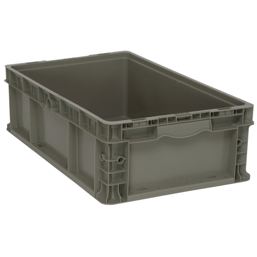 Collapsible Stacking Container, 15" W x 24" D x 7.5" H, Grey Trail Hammer and Bolt