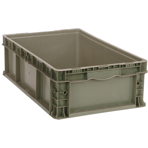 Stacking Container, 15" W x 15" D x 9.5" H, Grey Trail Hammer and Bolt
