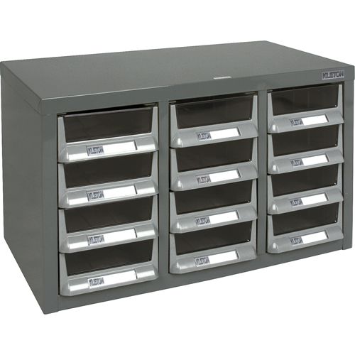 Casiers pour pi&egrave;ces KPC-100 , Acier galvanis&eacute;, 12 tiroirs, 23" x 11-2/5" x 13-4/5", Gris Trail Hammer and Bolt
