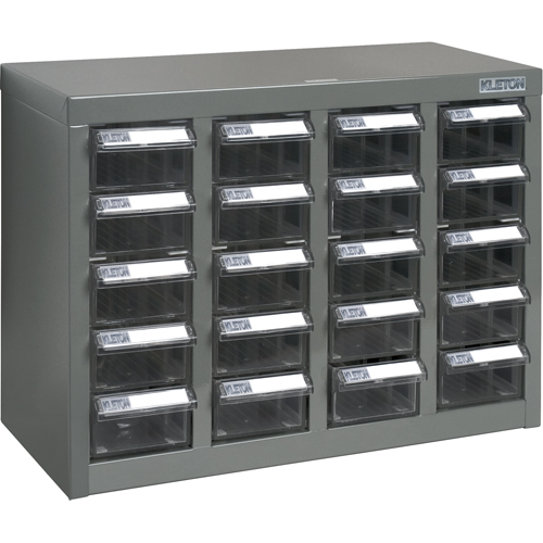 Casiers pour pi&egrave;ces KPC-600, Acier, 20 tiroirs, 18-1/3" x 8-2/3" x 13-3/4", Gris Trail Hammer and Bolt