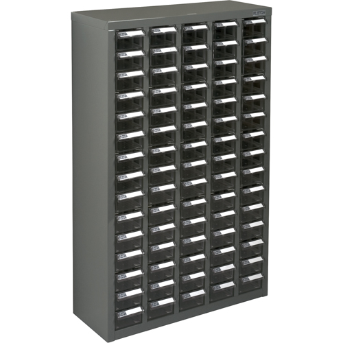 KPC-600 Parts Cabinet, Galvanized Steel, 75 Drawers, 23-1/10" x 8-7/10" x 36-9/10", Grey Trail Hammer and Bolt