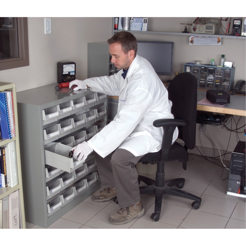 KPC-HD Heavy-Duty Parts Cabinet, Galvanized Steel, 30 Drawers, 34-3/5" x 15-7/10" x 34-3/5", Grey Trail Hammer and Bolt