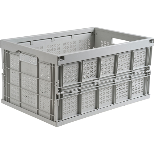 Collapsible Container, 21" L x 14" W x 10.5" H, Grey Trail Hammer and Bolt