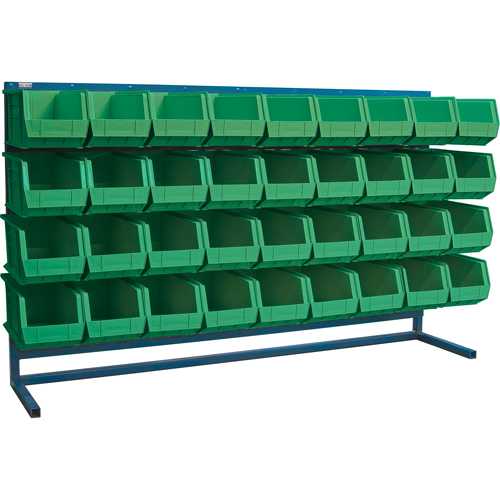 Rayonnage &agrave; persienne avec bacs, 36 bacs, 72" la x 15" p x 40" h Trail Hammer and Bolt