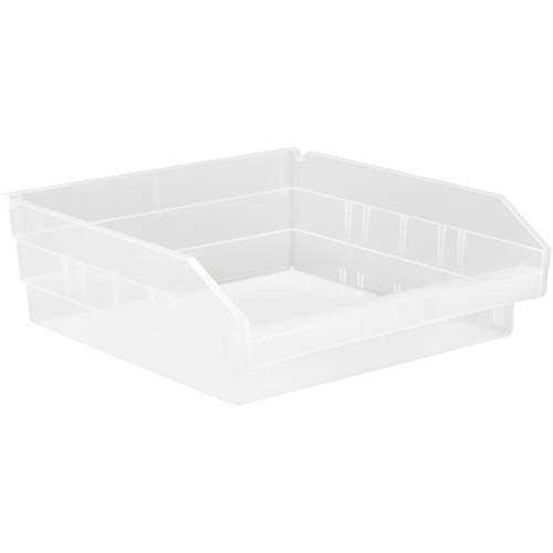 Bacs de rangement pour tablettes, 11-1/8" la x 4" H x 11-5/8" p, Transparent, Capacit&eacute; 30 lb Trail Hammer and Bolt